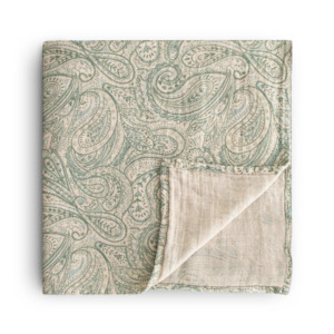 Green Paisley Muslin Swaddle Blanket