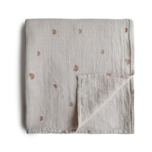 Rainbows Organic Cotton Muslin Swaddle Blanket