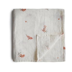 Flowers Organic Cotton Muslin Swaddle Blanket