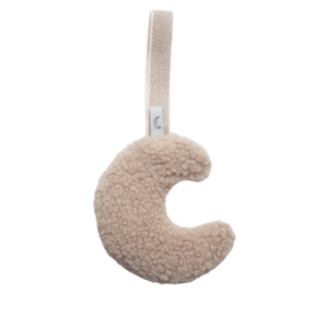 Beige Teddy Moon Pacifier Holder