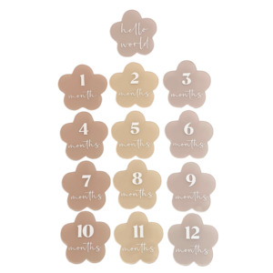 Milestone Plaques: Flower Milestone Set