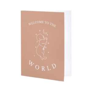 Sale: Tan Welcome To The World Greeting Card