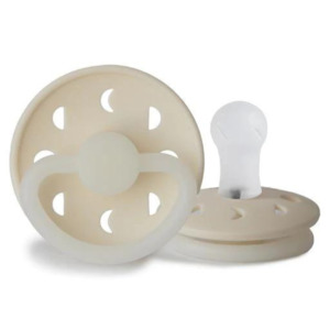 Pacifiers: Cream Night Moon Phase Silicone Pacifier