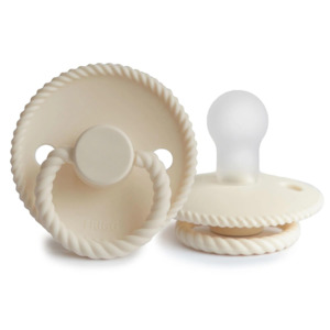 Pacifiers: Cream Rope Silicone Pacifier