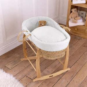 Products: Super Nanny Waffle White Moses Basket Set
