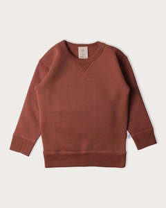 Fleece Merino Crew Neck Sweatshirt - Copper