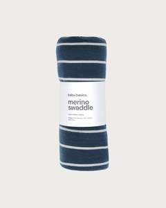 Merino Swaddle Wrap - Denim Stripe