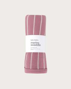 Blankets: Merino Swaddle Wrap - Blossom Stripe