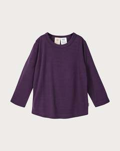 Tops: Merino Long Sleeve Tee - Plum
