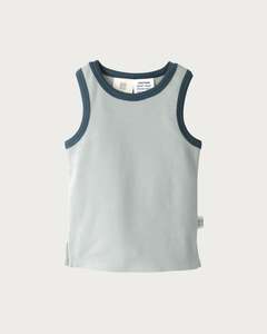 Tops: Contrast Trim Singlet - Sky