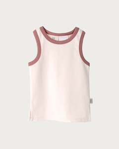Tops: Contrast Trim Singlet - Petal