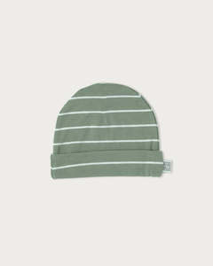 Merino Beanie - Sage Stripe