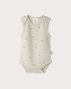 Bodysuits: Cotton Singlet Bodysuit - Marigold Star