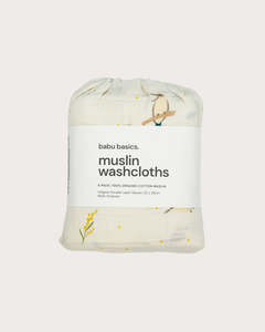 Care And Feed: Muslin Wash Cloths (6 Pack) - Kookaburra