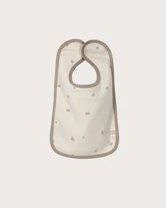 Siblings Bib Single: Cotton Bib - Walnut Star