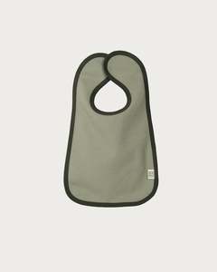 Siblings Bib Single: Cotton Bib - Sage Contrast