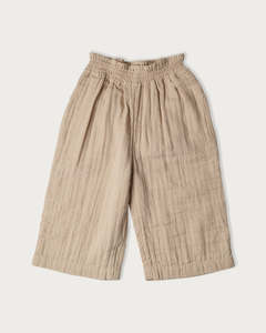 Organic Muslin Clothing: Muslin Frankie Wide Leg Pants - Oat