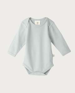Cotton Long Sleeve Bodysuit - Sky