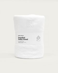 Hooded Towels: Terry Hooded Baby Towel - White