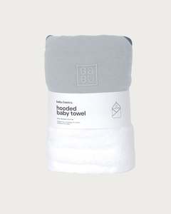 Hooded Towels: Terry Hooded Baby Towel - Sky Contrast