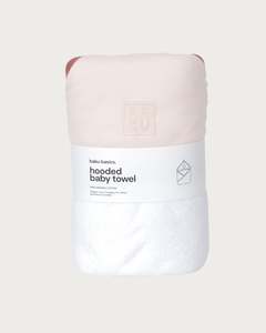 Hooded Towels: Terry Hooded Baby Towel - Petal Contrast