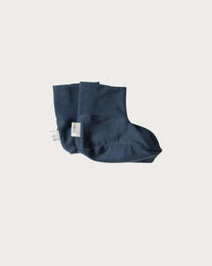 Accessories Hats Mittens Booties: Merino Booties - Denim