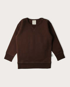 Sale: Fleece Merino Crew Neck Sweatshirt - Chocolate