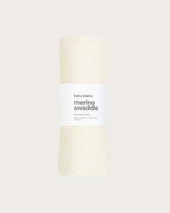 Blankets: Merino Swaddle Wrap - Cream
