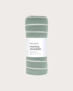 Merino Swaddle Wrap - Sage Stripe