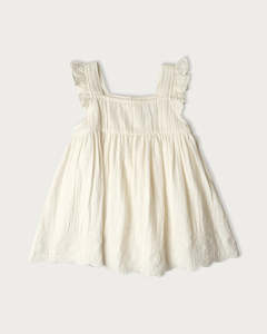 Organic Muslin Clothing: Muslin Charlotte Dress Sleeveless - Vanilla