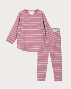 Merino PJ Set - Blossom Stripe