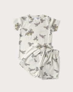 Pj Sets: Cotton Short Sleeve PJ - Piwakawaka