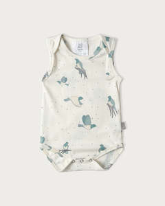 Bodysuits: Cotton Singlet Bodysuit - Kereru
