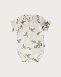Cotton Short Sleeve Bodysuit - Piwakawaka