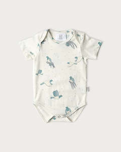 Cotton Short Sleeve Bodysuit - Kereru