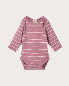 Merino Long Sleeve Bodysuit - Blossom Stripe