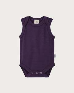 Bodysuits: Merino Singlet Bodysuit - Plum