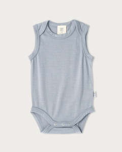Bodysuits: Merino Singlet Bodysuit - Periwinkle