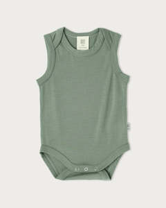 Merino Singlet Bodysuit - Sage