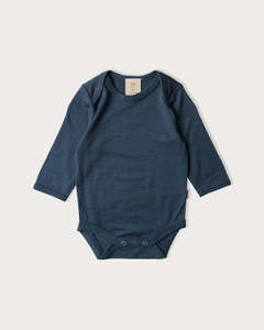 Merino Long Sleeve Bodysuit - Denim