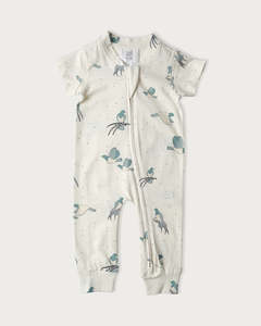 Onesies: Cotton Short Sleeve Onesie - Kereru