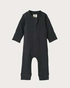 Cotton Footless Onesie - Charcoal