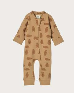 Onesies: Cotton Footless Onesie - Chubby Bear
