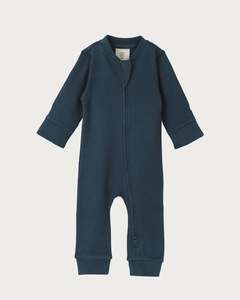 Cotton Footless Onesie - Denim