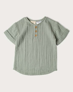 Muslin Frankie Grandpa Shirt - Matcha