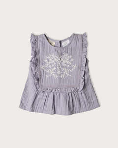 Tops: Muslin Evelyn Top - Mixed Berry