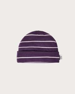 Merino Beanie - Plum Stripe
