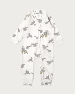Organic Cotton Lycra Clothing: Cotton Footless Onesie - Piwakawaka