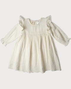 Muslin Charlotte Dress Long Sleeve - Vanilla
