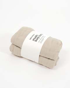 Muslin Burp Cloth Set (2 pack) - Oat